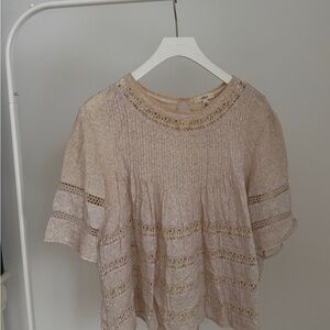 Aritzia Lace Detail Blouse - Cream